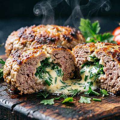 Зразы из оленины с маслом и зеленью